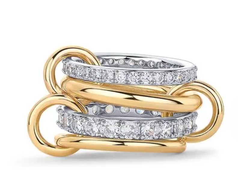 Gold Interlocked Stackable Rings