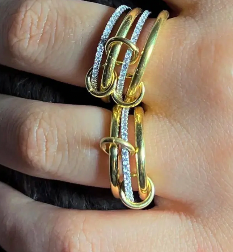 Gold Interlocked Stackable Rings