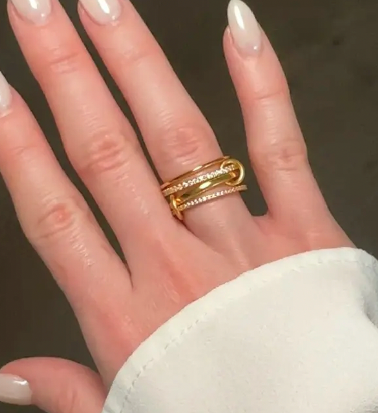 Gold Interlocked Stackable Rings