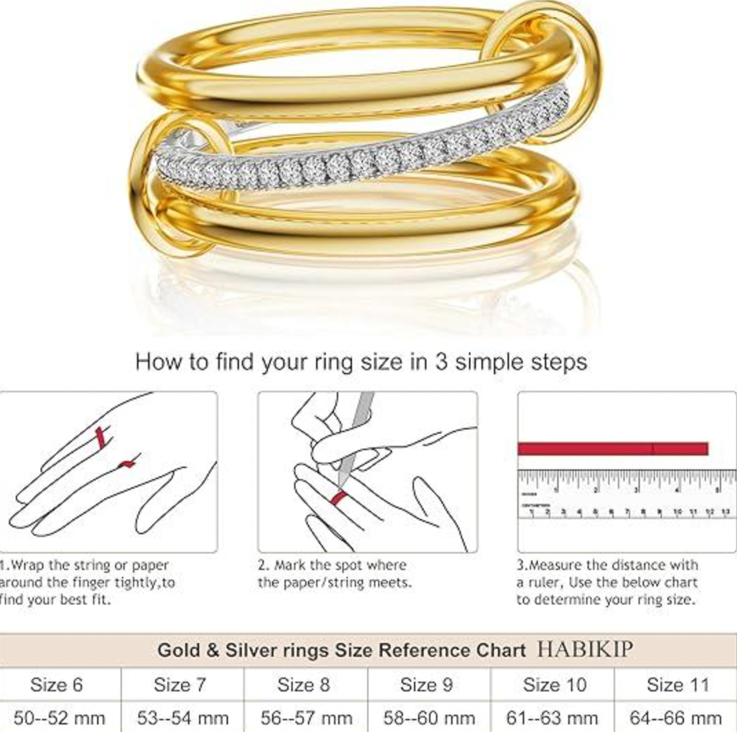 Gold Interlocked Stackable Rings